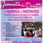 locandina del convegno rinascere diritti mamme e neonati 2019