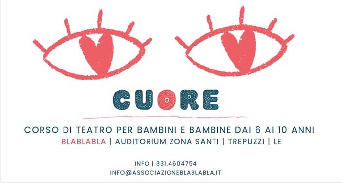 Featured image for “CUORE | Corso di teatro per bambini e bambine”
