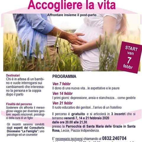Featured image for “Accogliere la vita – percorso per coppie in dolce attesa”