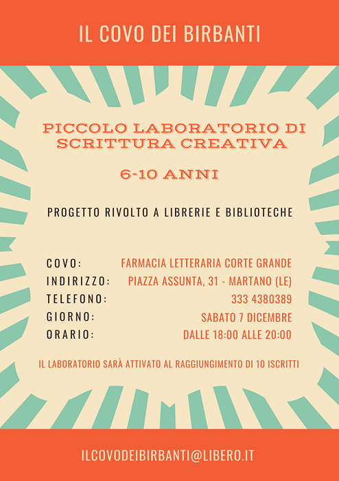 Featured image for “Piccolo laboratorio di scrittura creativa”