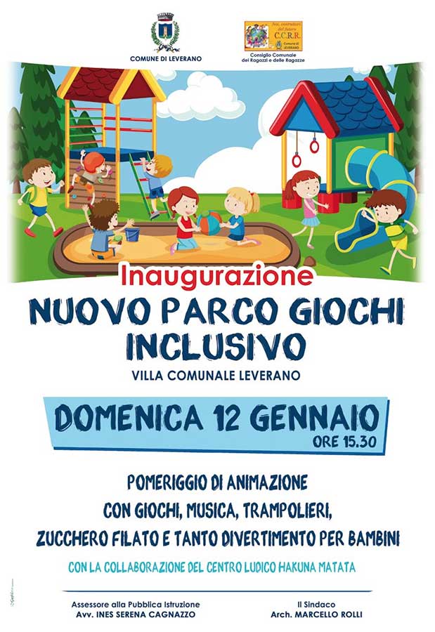 Featured image for “Inaugurazione parco giochi inclusivo Leverano”