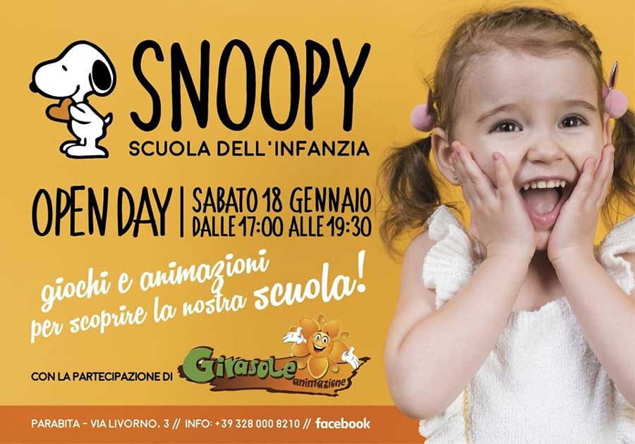 Featured image for “Open day Scuola dell’infanzia SNOOPY”