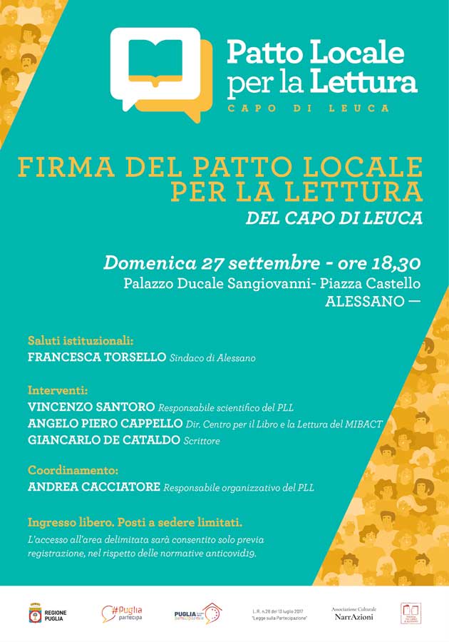 Featured image for “Firma del Patto Locale per la Lettura del Capo di Leuca”