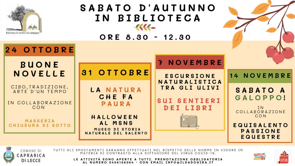 Featured image for “Sabato d’autunno in biblioteca”