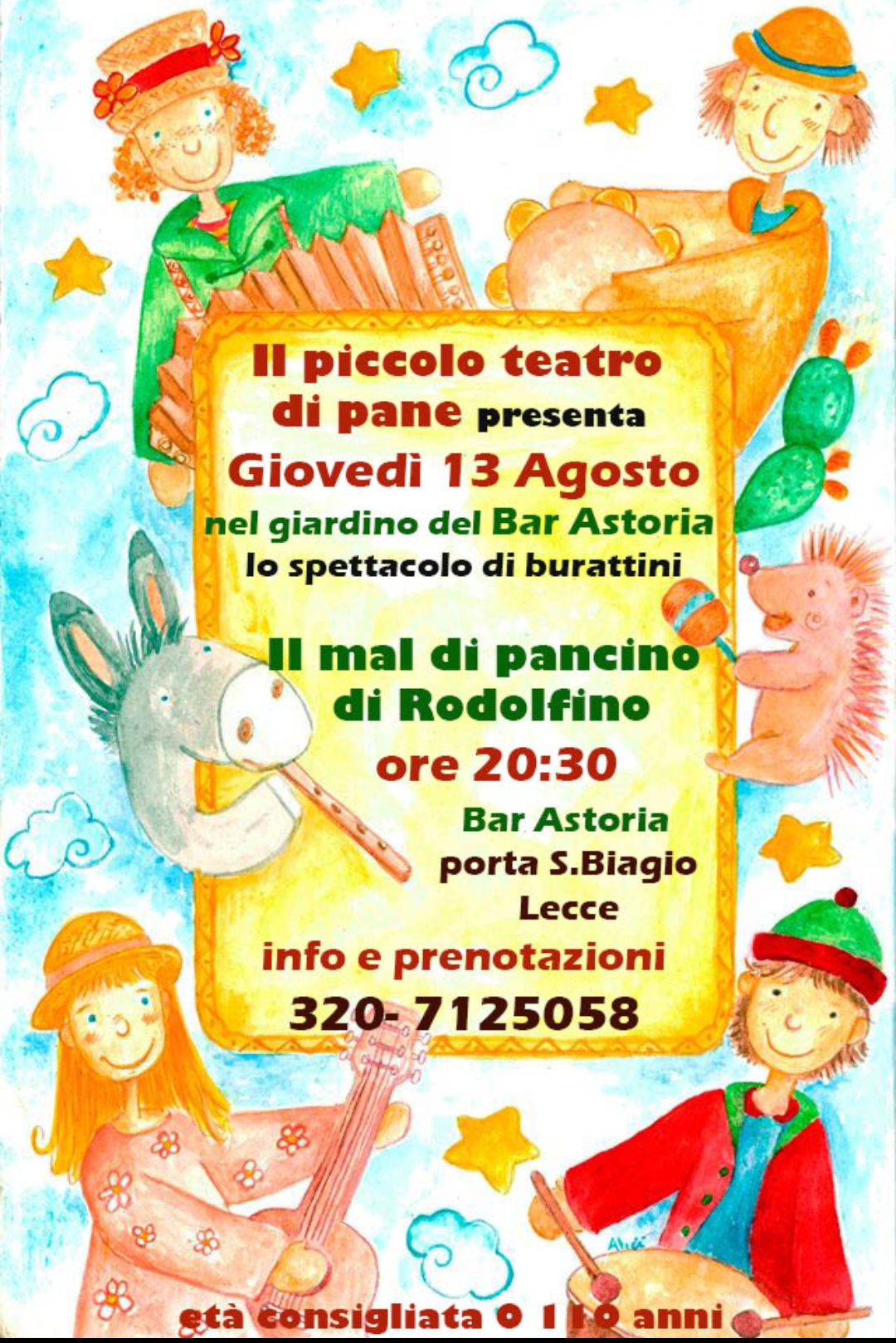 Featured image for “Il mal di pancino di Rodolfino – Spettacolo di burattini”