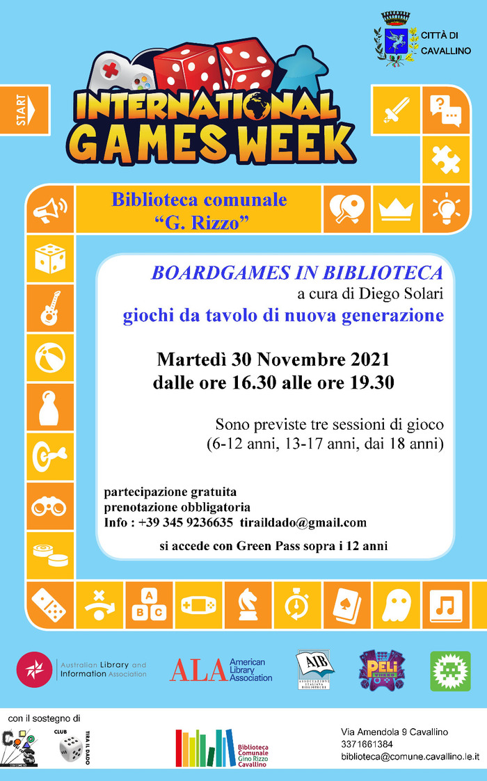 Featured image for “International Games Week 2021 – Boardgames in biblioteca”
