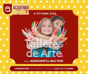locandina laboratori artistici in spagnolo a Lecce lingua spagnola e arte per bambini