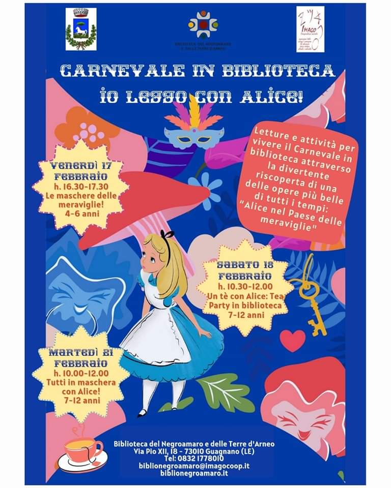 Featured image for “Carnevale in biblioteca: io leggo con Alice”