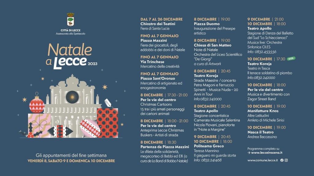 Programma degli eventi di Natale a Lecce 2023