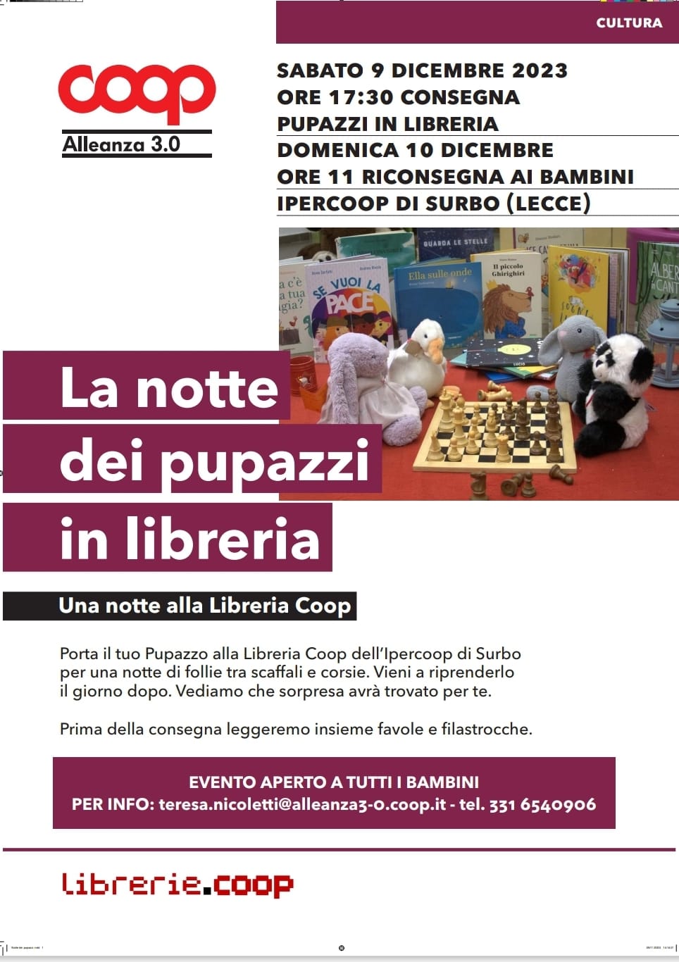 Featured image for “La notte dei pupazzi in Libreria”