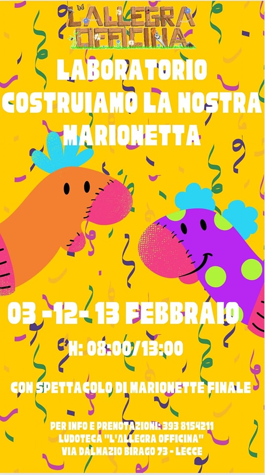 Featured image for “Costruiamo una marionetta – laboratorio creativo”