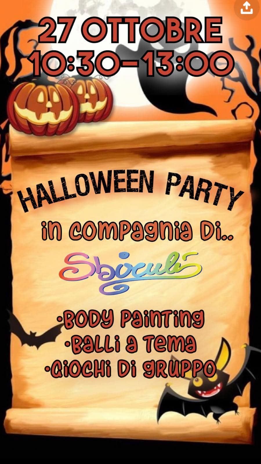 Featured image for “Halloween Party con Sbirulì al Velodromo”