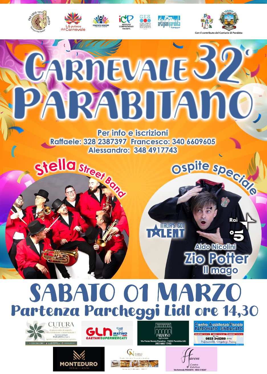 Featured image for “32° Carnevale Parabitano”