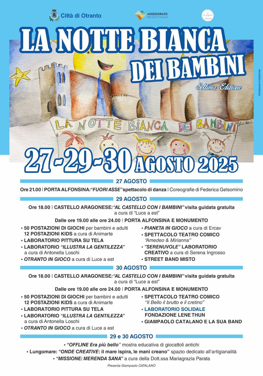 Featured image for “Notte Bianca dei Bambini 2025 a Otranto”