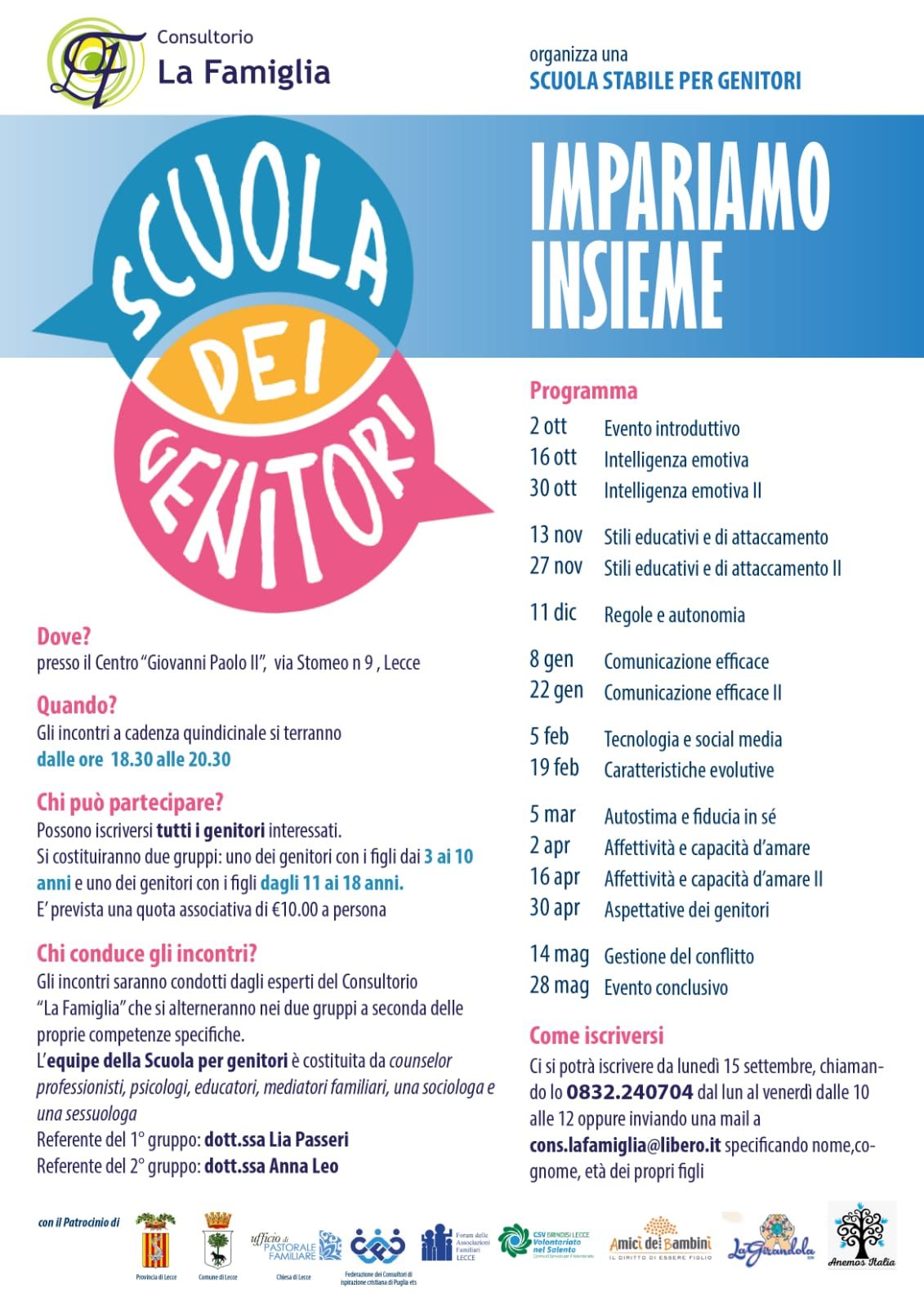 Featured image for “Scuola dei genitori – Impariamo insieme”