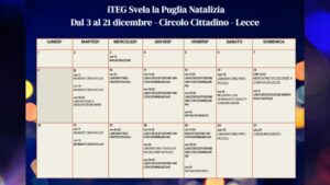 Calendario eventi Circolo Cittadino Natale 2025 Lecce