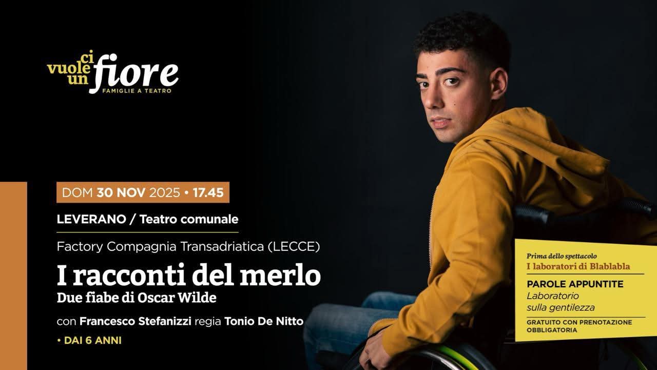 Featured image for “Ci vuole un Fiore – Famiglie a Teatro – I racconti del Merlo”