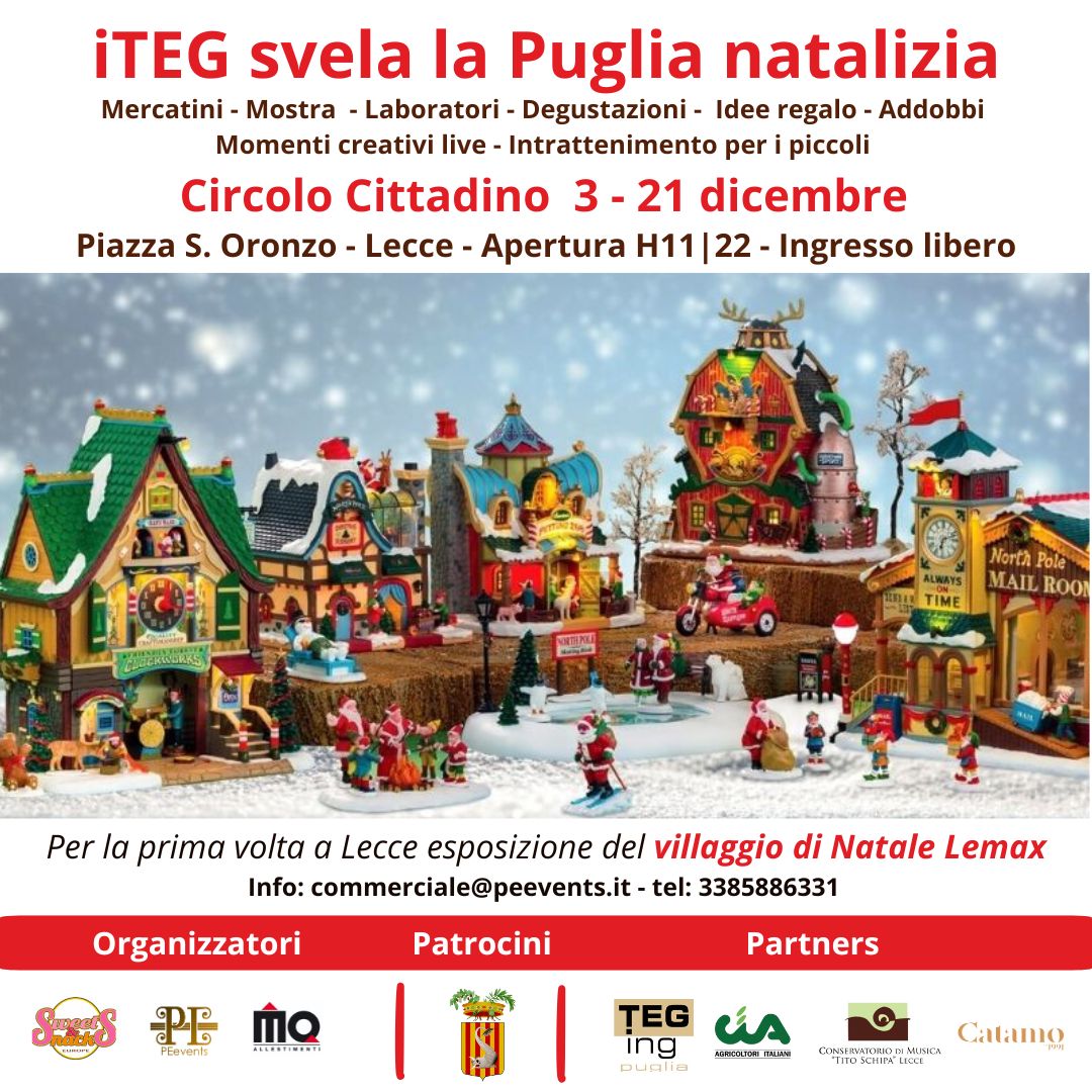 Featured image for “iTEG svela la Puglia natalizia: emozione, tradizione e meraviglia nel cuore di Lecce dal 3 al 21 dicembre”