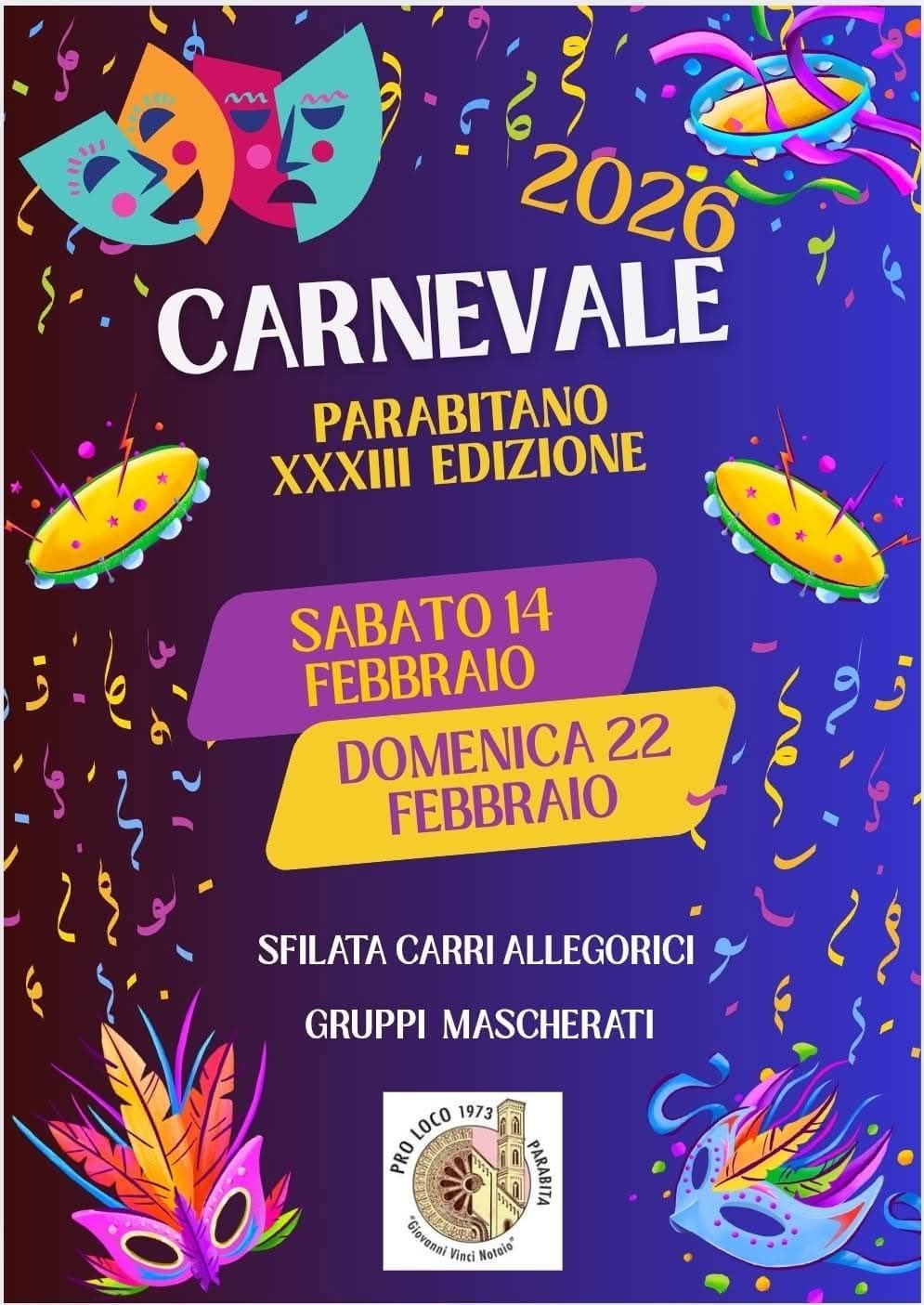 Featured image for “Carnevale Parabitano – XXXIII Edizione”