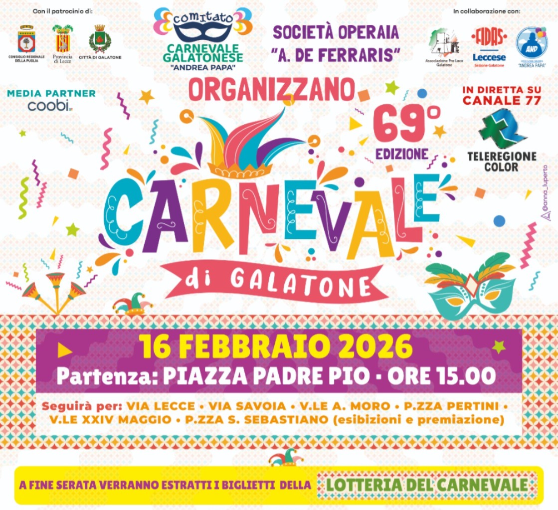 Featured image for “Carnevale di Galatone 2026”