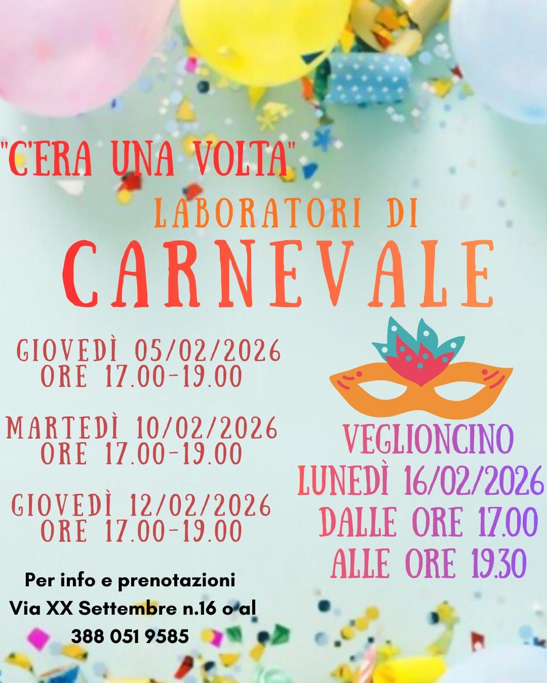 Featured image for “Veglioncino di Carnevale”