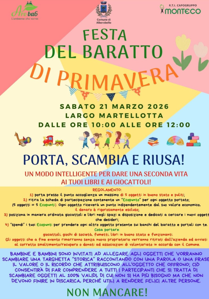 Featured image for “Ad Alberobello arriva la Festa del baratto di primavera”