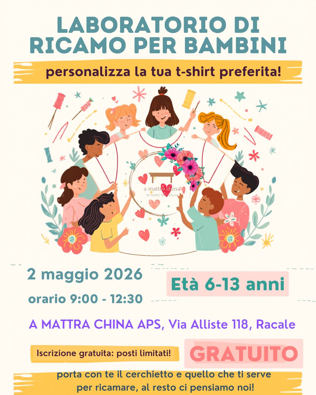 Featured image for “Laboratorio di ricamo per bambini”