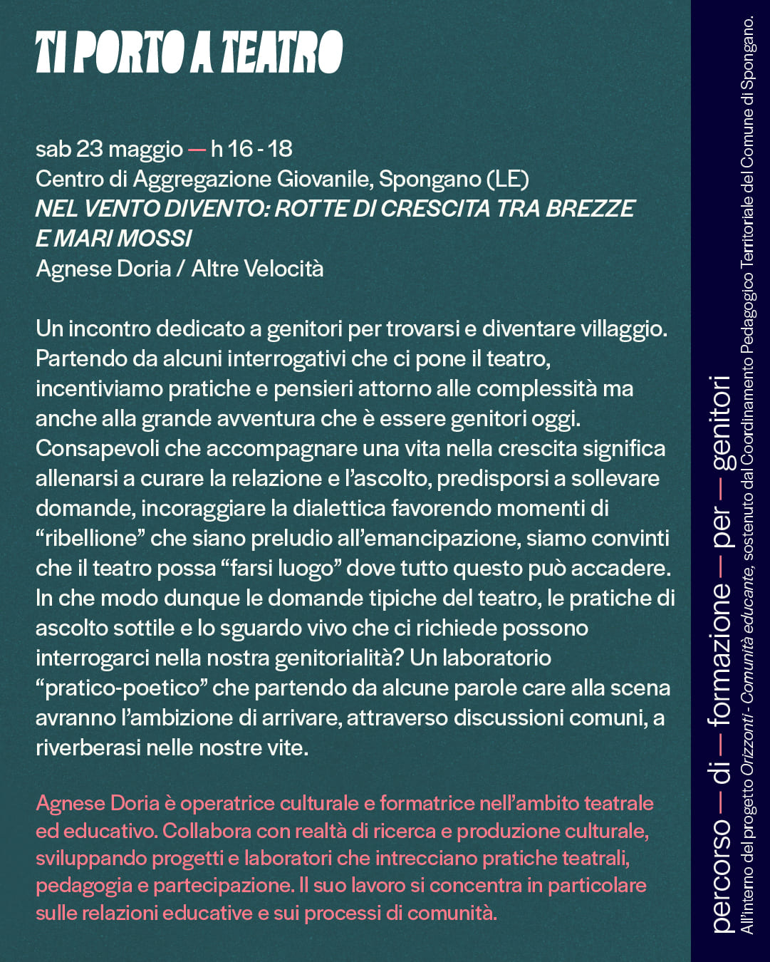 Featured image for “Ti porto a teatro – Percorso di formazione per genitori”