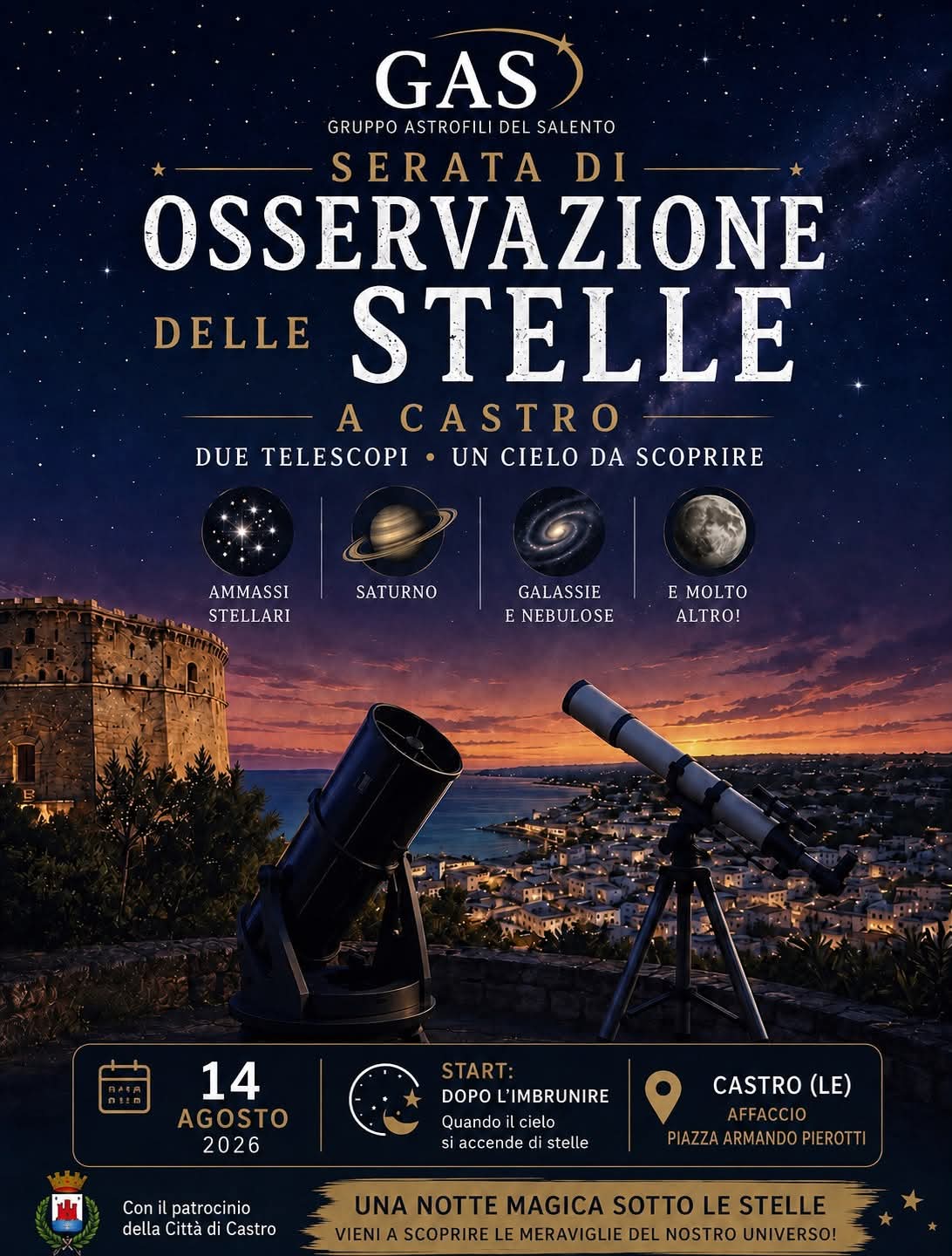Featured image for “Osservazione delle Stelle a Castro”